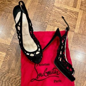 Christian Louboutin Black Suede Heels 38.5